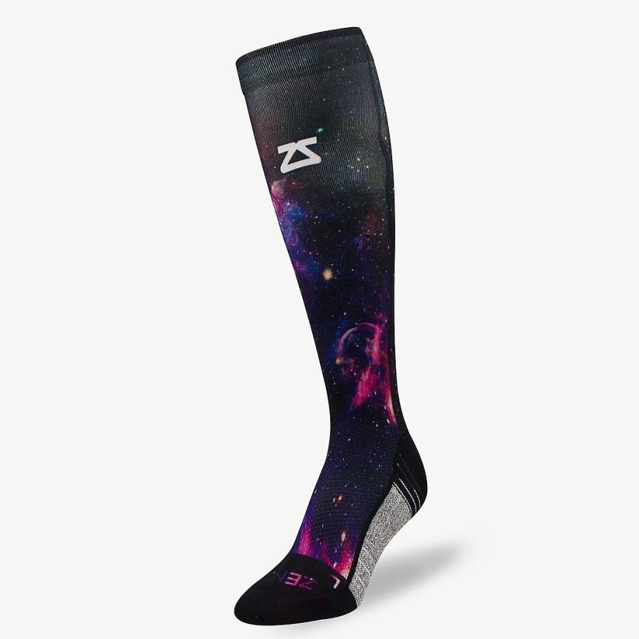 Limited Edition Zensah | Space Nebula Compression Socks (Knee-High) Black-Purple