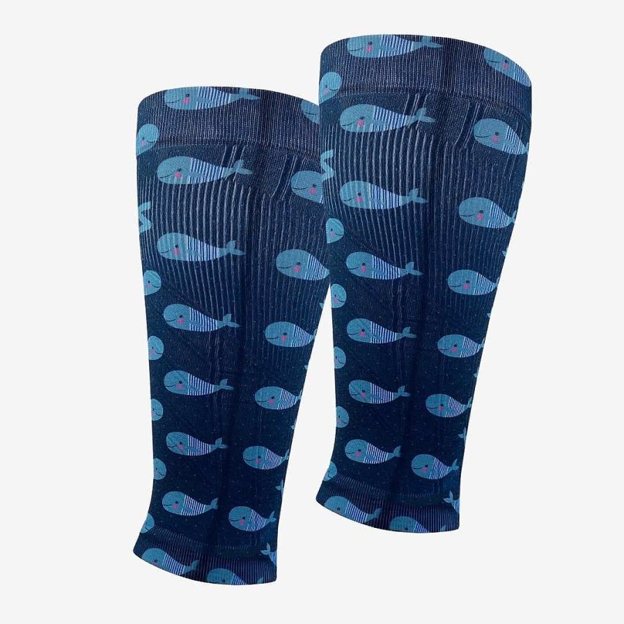 Men Zensah | Whales Compression Leg Sleeves Navy