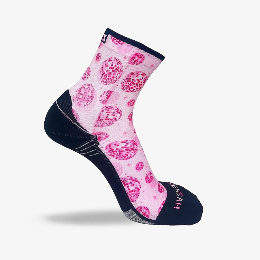 Men Zensah | Disco Party Running Socks (Mini-Crew) Rosy