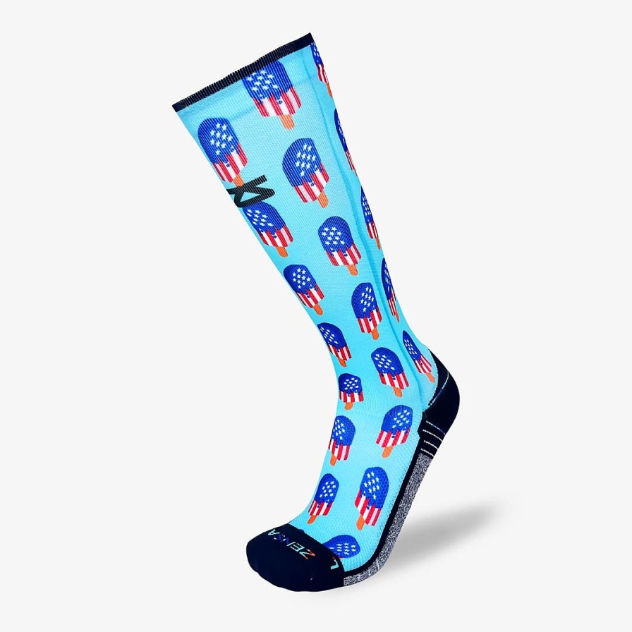 Limited Edition Zensah | Usa Ice Cream Bars Compression Socks (Knee-High) Teal