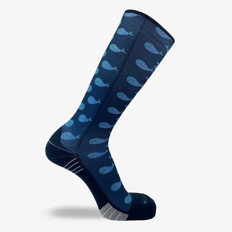 Men Zensah | Whales Compression Socks (Knee-High) Navy