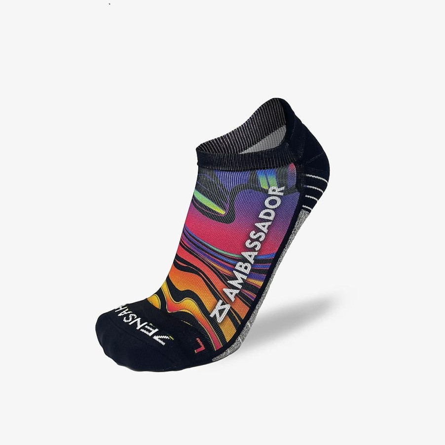 Limited Edition Zensah | 2024 Rainbow Swirls Ambassador Running Socks (No Show) Multi