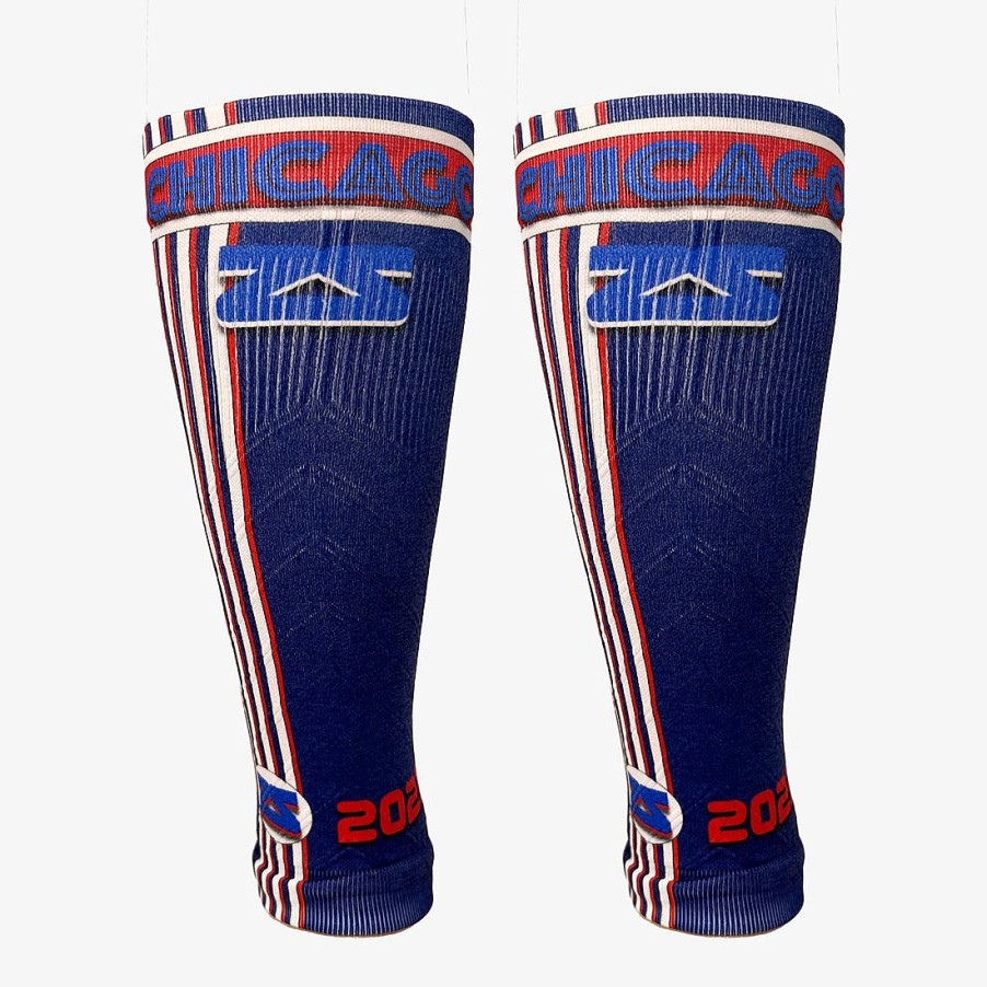 Men Zensah | Old School Chicago Compression Leg Sleeves Navy