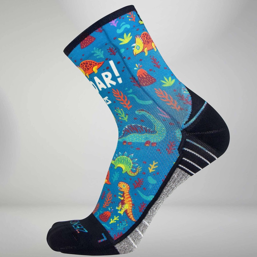 Men Zensah | Dinosaurs Socks (Mini Crew) Teal