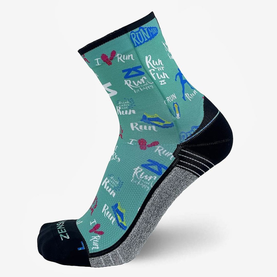 Limited Edition Zensah | Running Motivation Socks (Mini-Crew) Teal