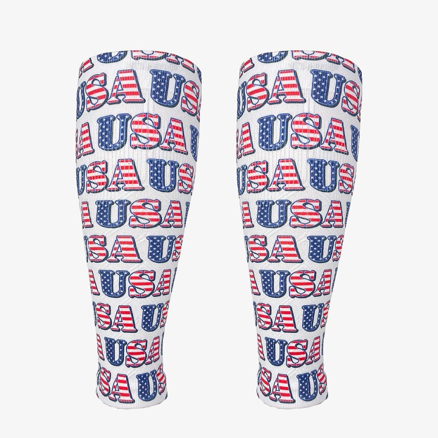 Limited Edition Zensah | Usas Compression Leg Sleeves White