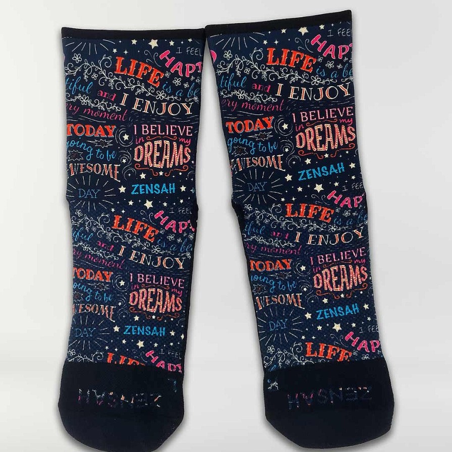 Limited Edition Zensah | Motivational Quotes Socks (Mini-Crew) Black