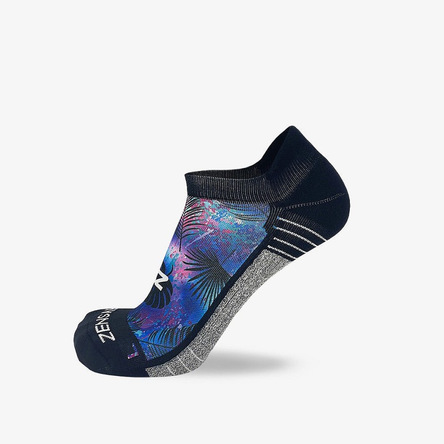 Limited Edition Zensah | Palm Leaves Running Socks (No Show) Blue/Pink