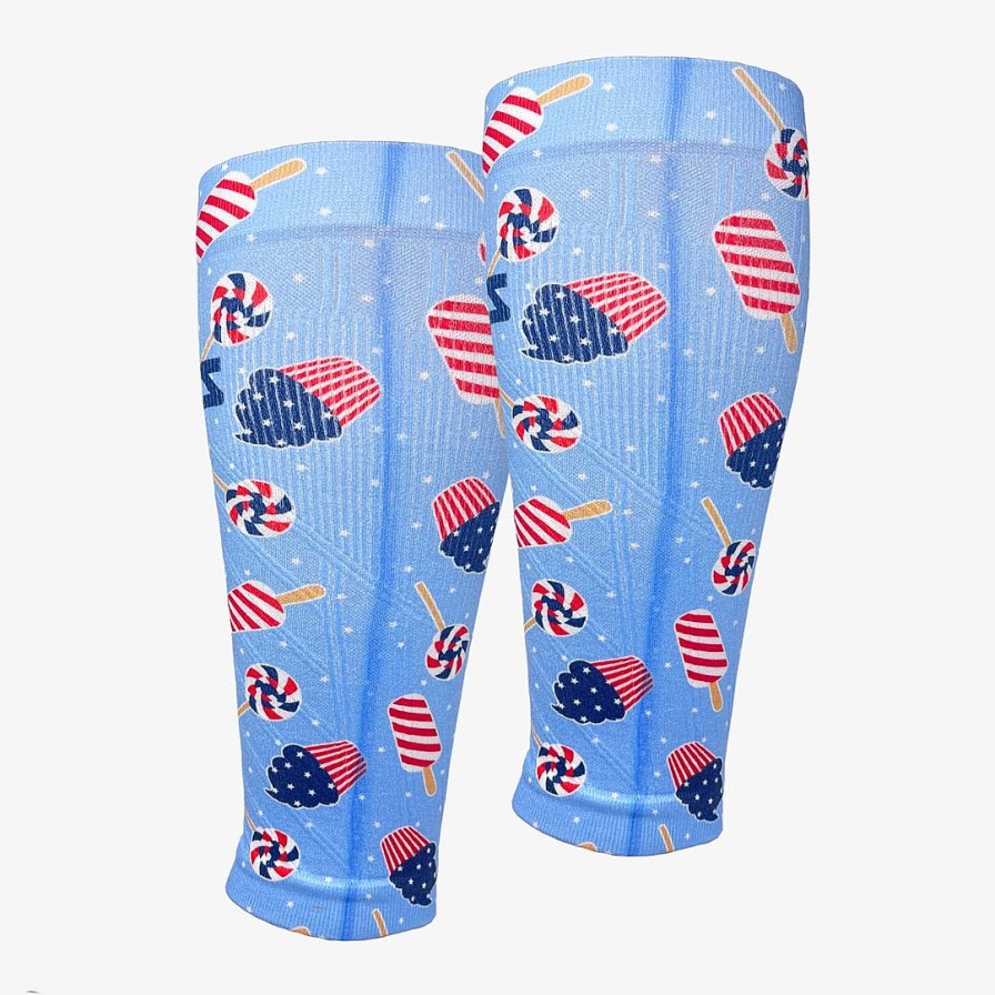 Men Zensah | Usa Candies Compression Leg Sleeves Sky Blue