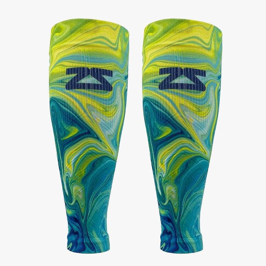 Limited Edition Zensah | Marbleized Compression Leg Sleeves Blue/Green