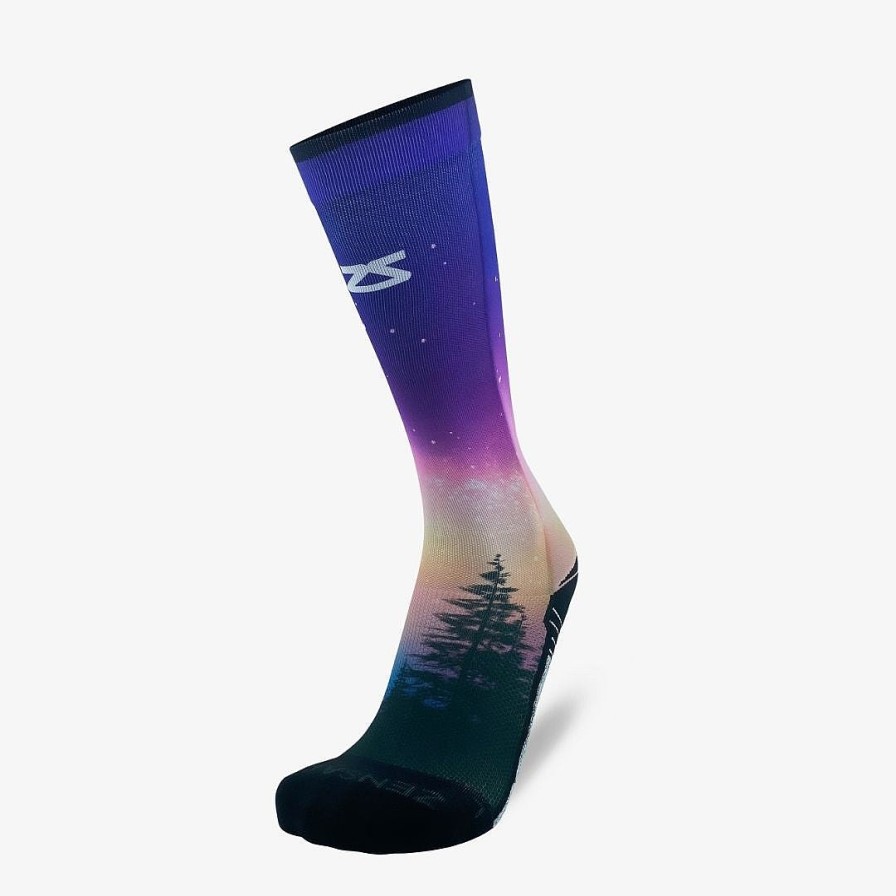 Men Zensah | Northern Lights Compression Socks (Knee-High) Purple/Green