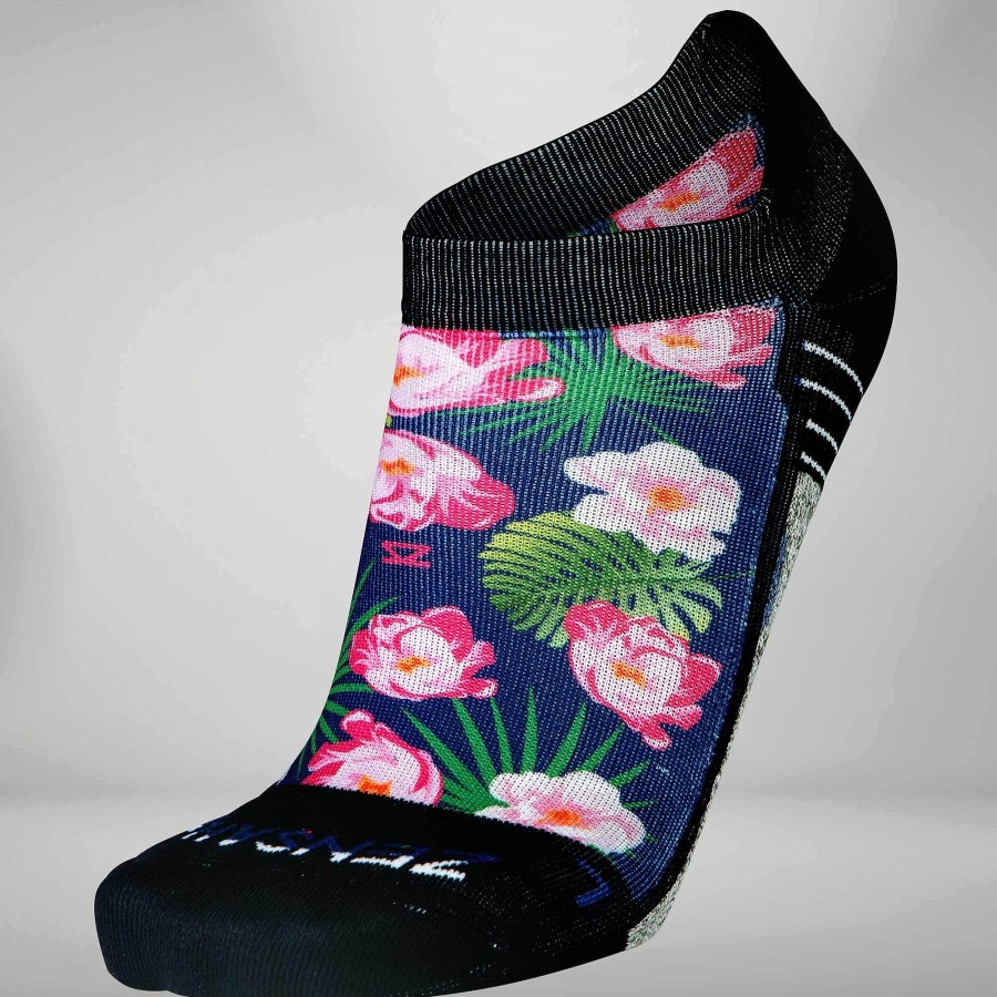 Limited Edition Zensah | Floral Socks (No-Show) Navy