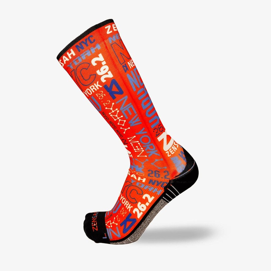 Men Zensah | Busy New York Compression Socks (Knee-High) Russet Orange