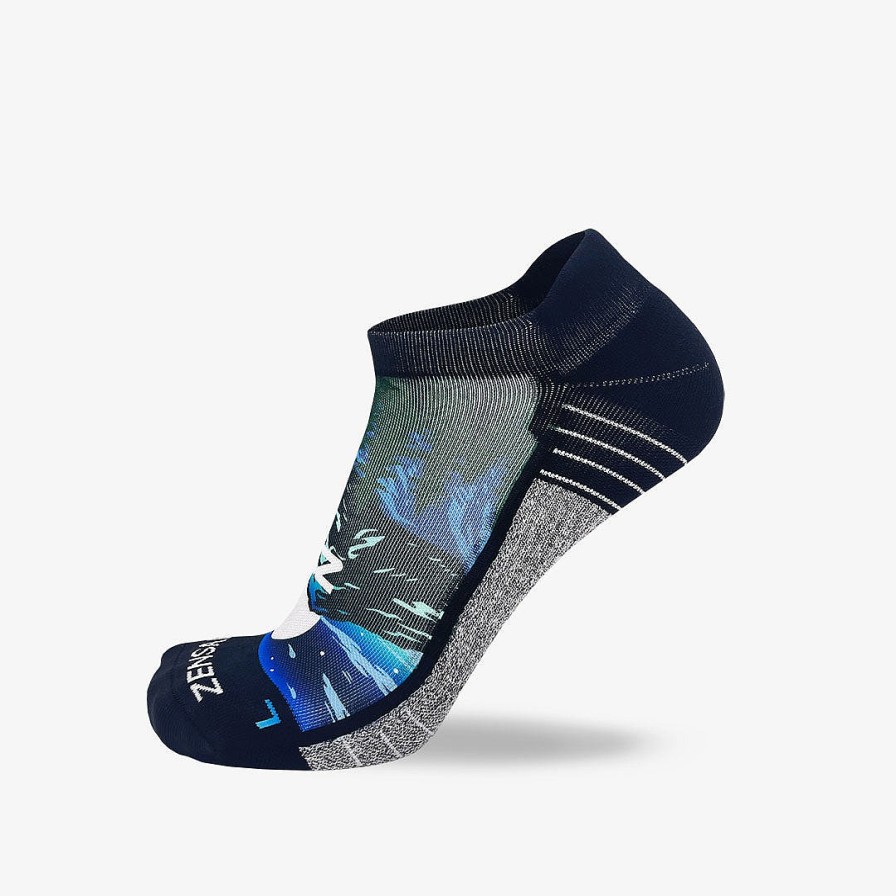 Limited Edition Zensah | Mountain Panorama Running Socks (No Show) Blues