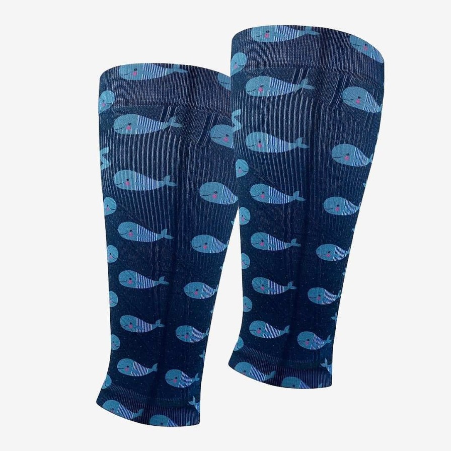 Limited Edition Zensah | Whales Compression Leg Sleeves Navy