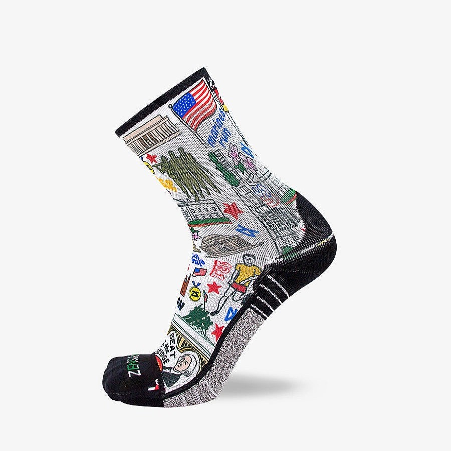 Men Zensah | Dc Doodle Socks (Mini-Crew) White