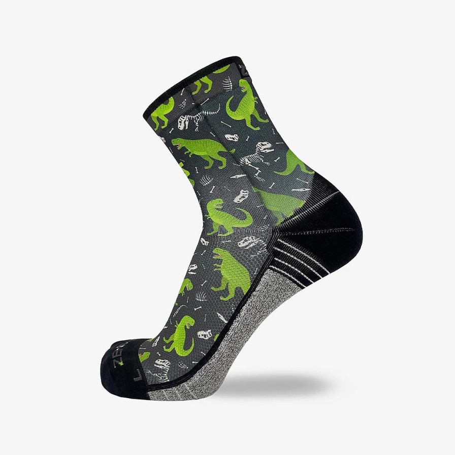 Limited Edition Zensah | T-Rex Socks (Mini-Crew) Charcoal