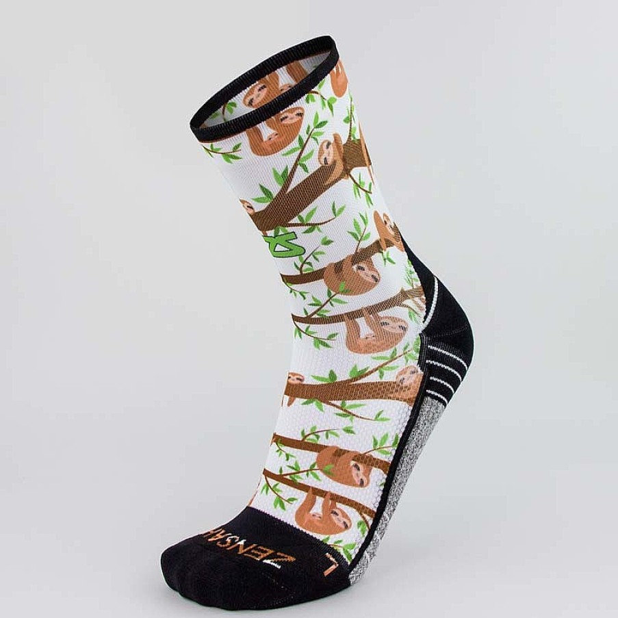 Limited Edition Zensah | Sloths Socks (Mini-Crew) White