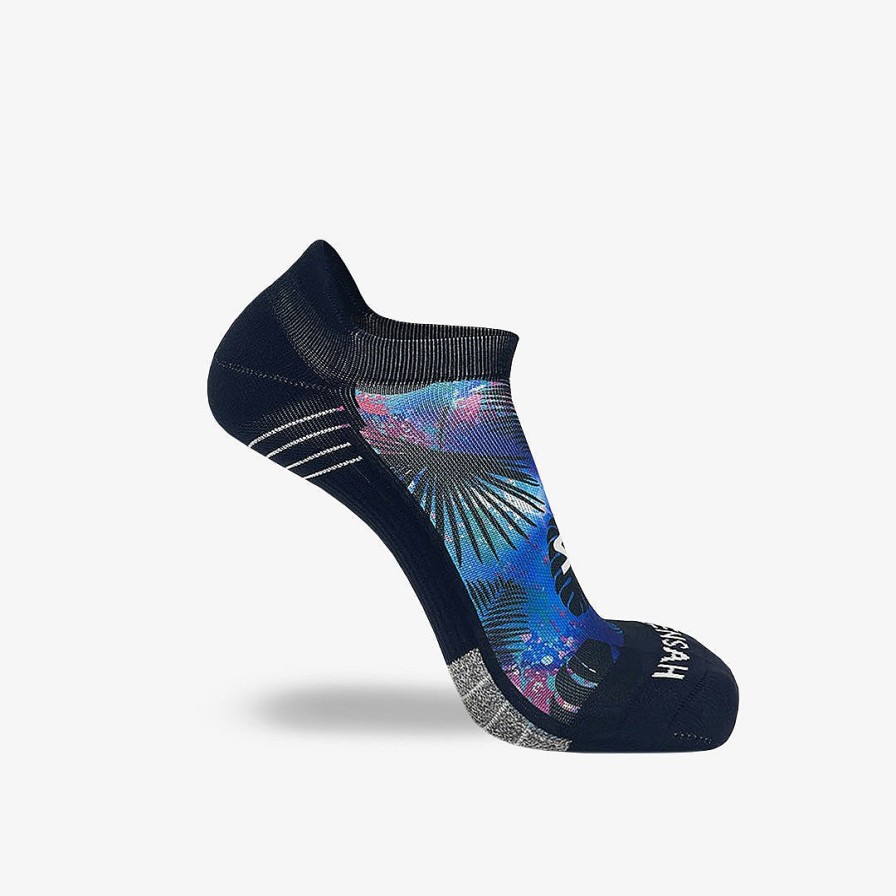 Men Zensah | Palm Leaves Running Socks (No Show) Blue/Pink