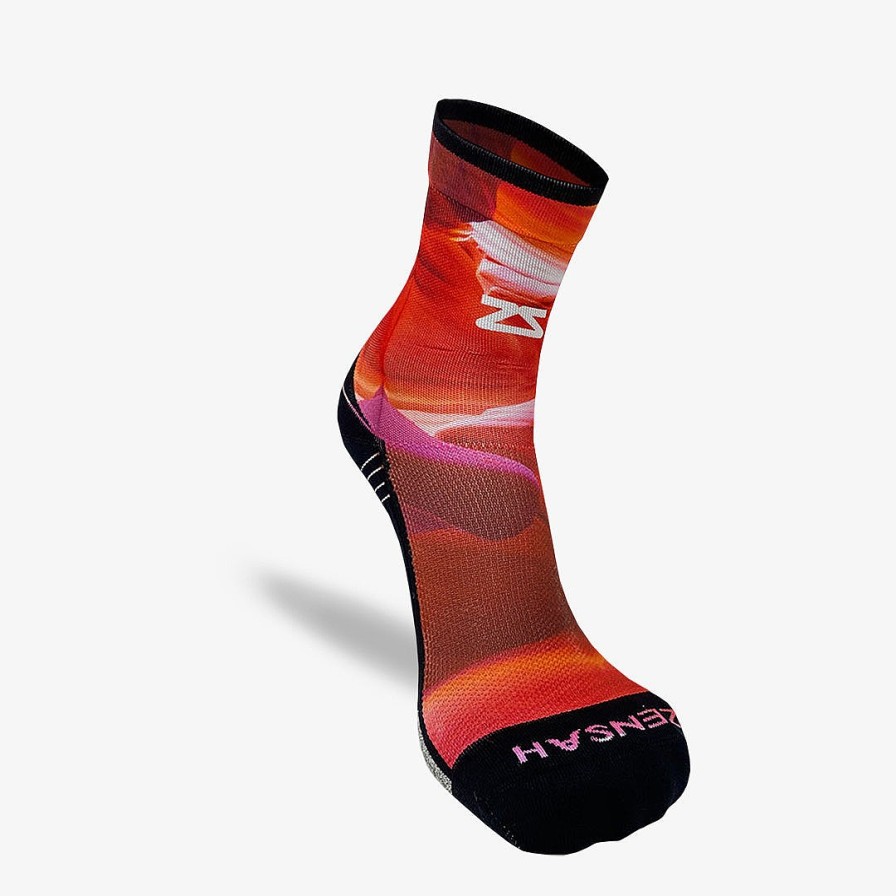 Limited Edition Zensah | Nature Canyon Socks (Mini-Crew) Hot Pink/Neon Orange