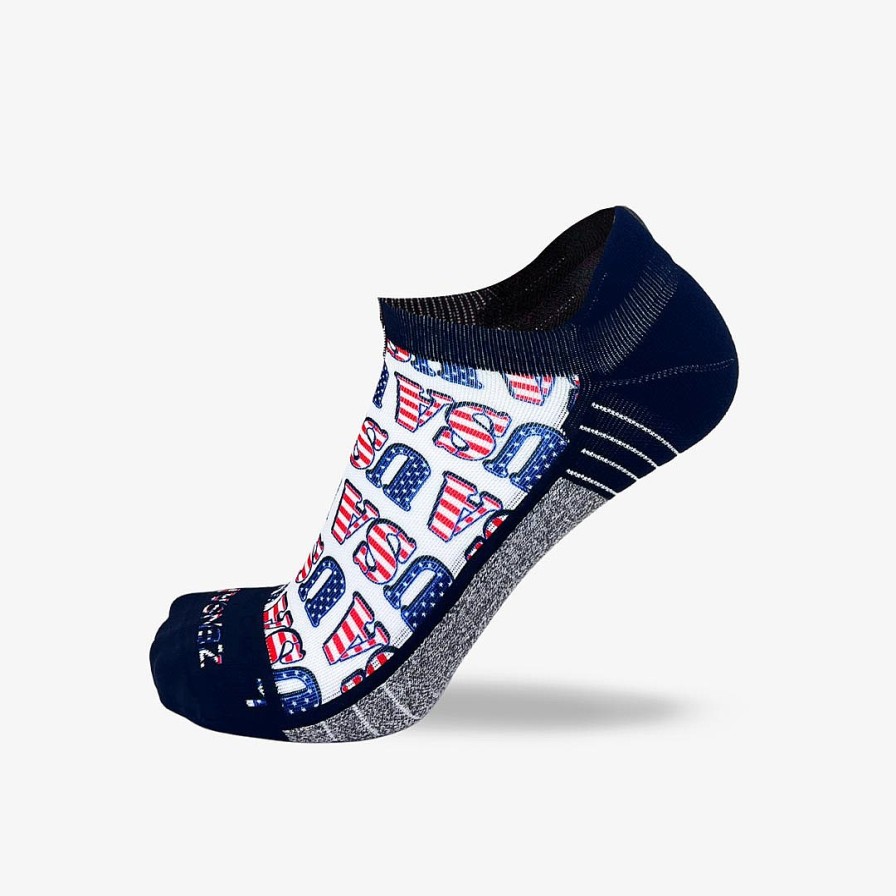 Limited Edition Zensah | Usas Running Socks (No Show) White