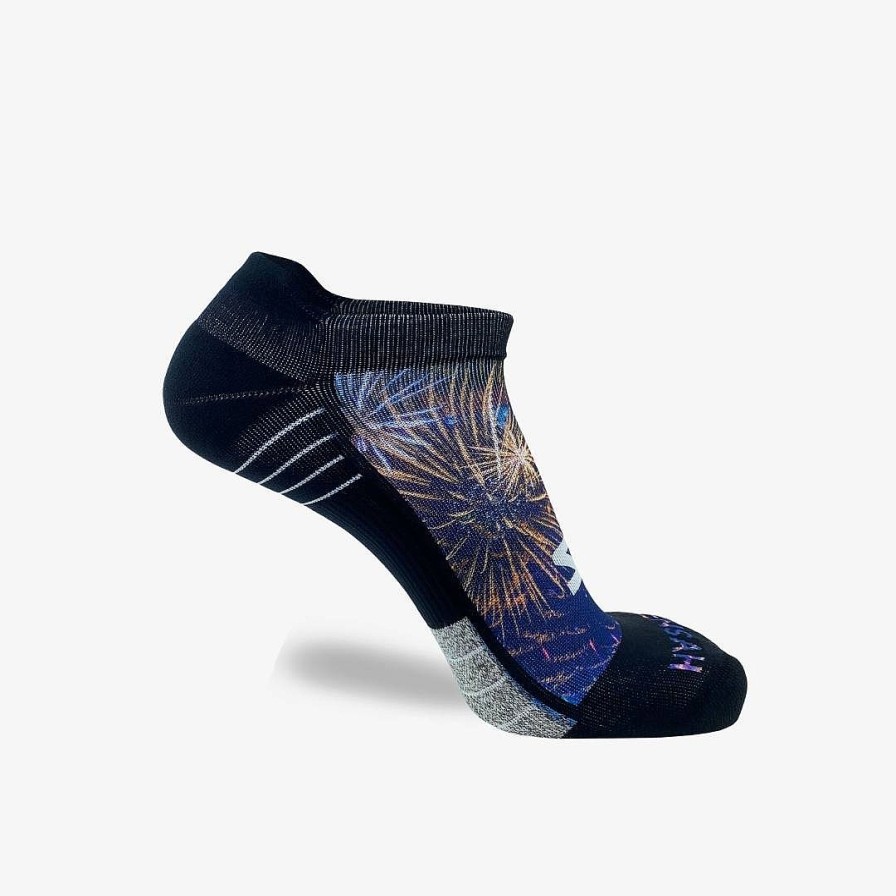 Men Zensah | Fireworks Running Socks (No Show) Navy