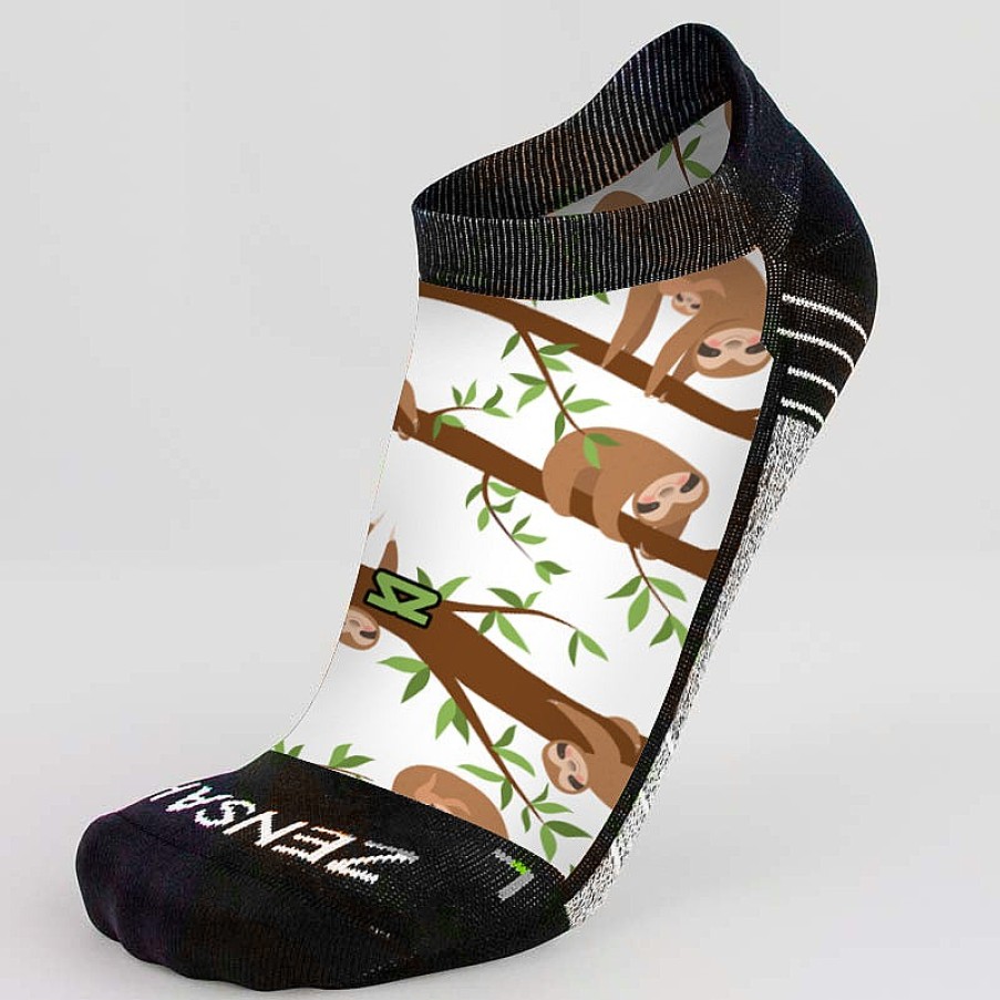 Limited Edition Zensah | Sloths Running Socks (No Show) White