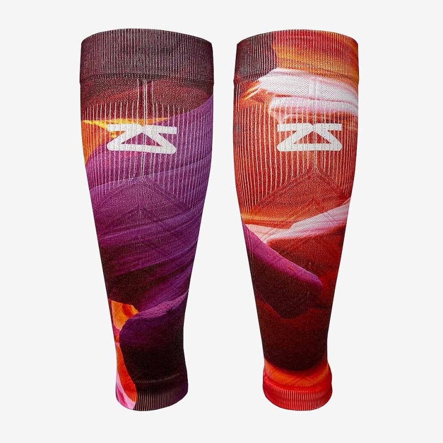 Men Zensah | Nature Canyon Compression Leg Sleeves Hot Pink/Neon Orange