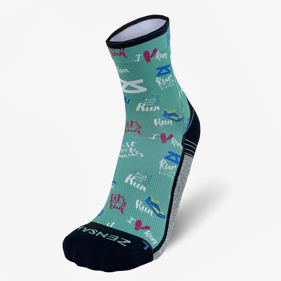 Limited Edition Zensah | Running Motivation Socks (Mini-Crew) Teal