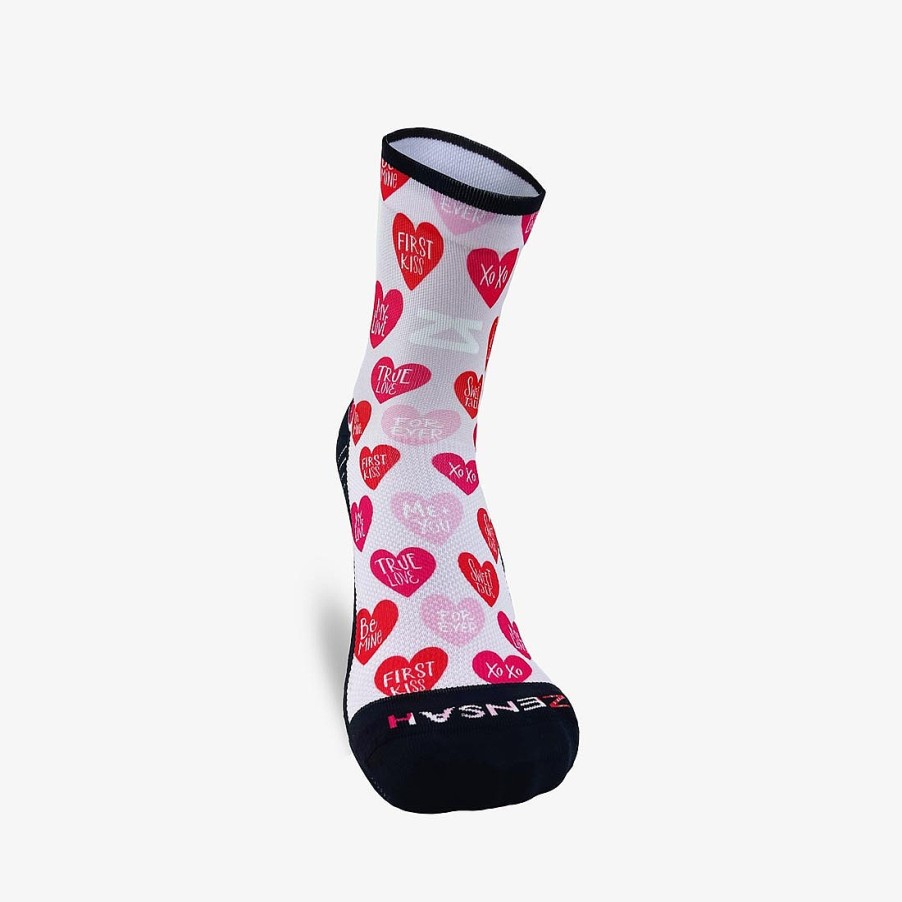 Limited Edition Zensah | Heart Phrases Socks (Mini-Crew) Rosy