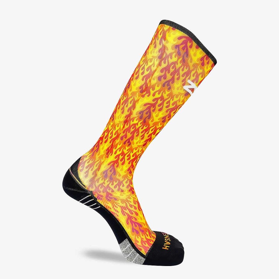 Men Zensah | Flames Compression Socks (Knee-High) Yellow/Red