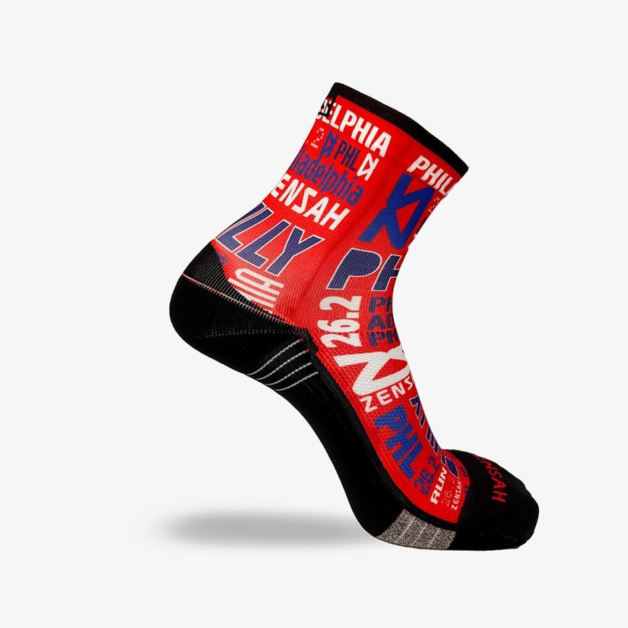 Men Zensah | Busy Philadelphia Socks (Mini-Crew) Red