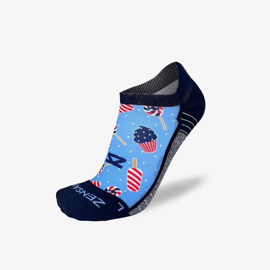 Men Zensah | Usa Candies Running Socks (No Show) Sky Blue