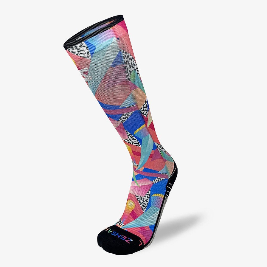 Men Zensah | Retro Shapes Compression Socks (Knee-High) Multi