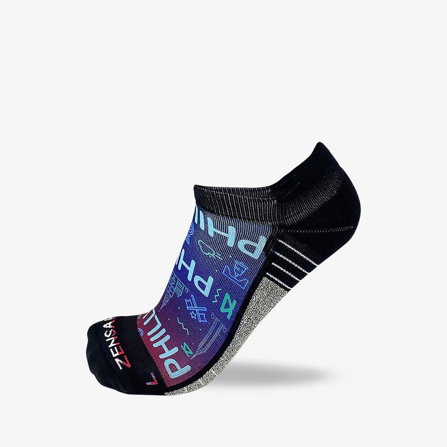 Limited Edition Zensah | Neon Philly Running Socks (No Show) Blue/Red