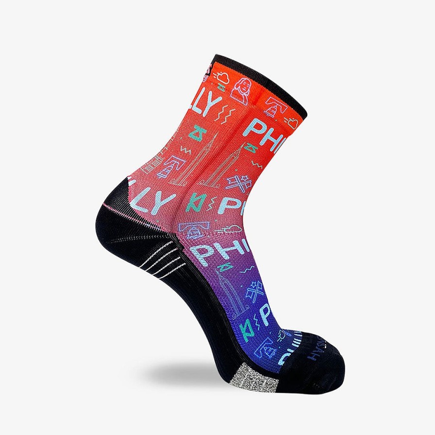 Men Zensah | Neon Philly Socks (Mini-Crew) Blue/Red