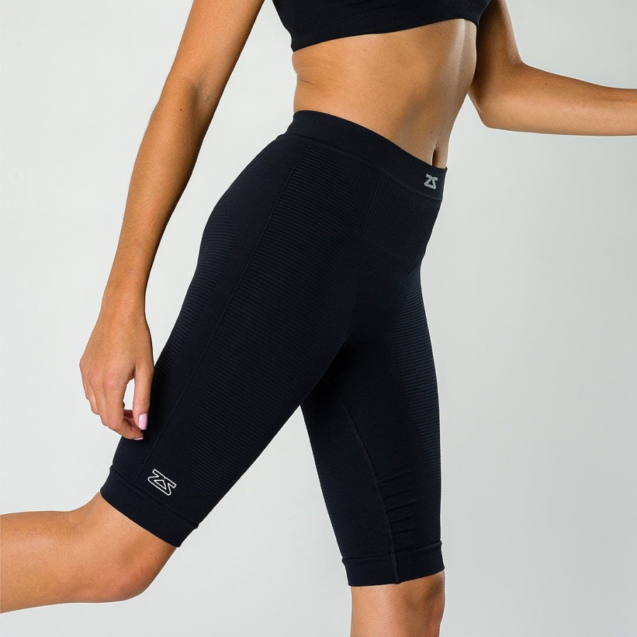 Women Zensah Base Layer & Recovery | Ultra Compression Women'S Recovery Bike Shorts Black