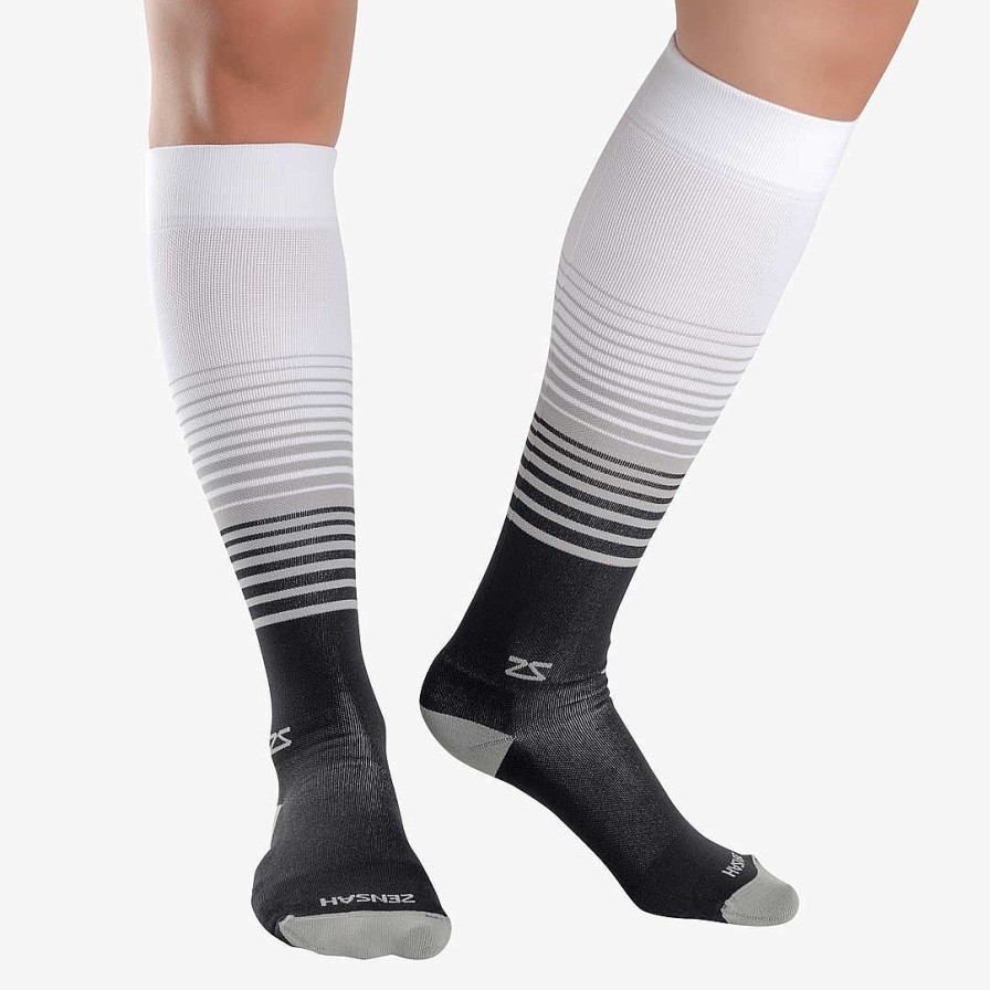 Men Zensah | Classic Stripes Compression Socks Black/Grey