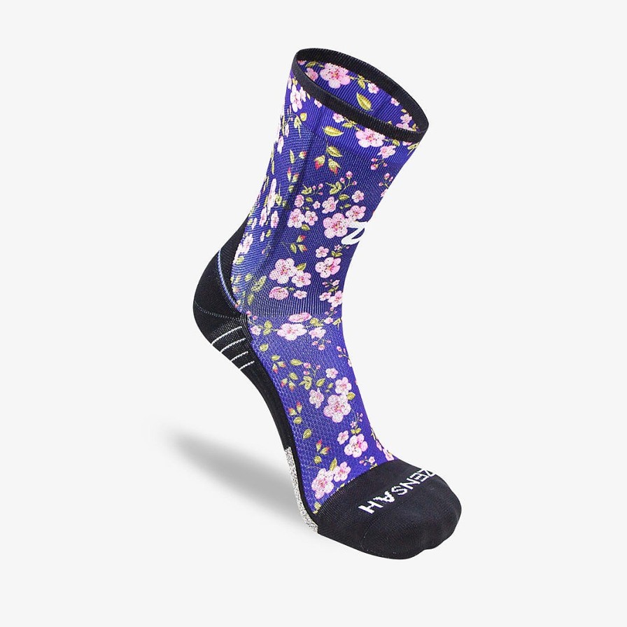 Limited Edition Zensah | Cherry Blossoms Socks (Mini-Crew) Navy