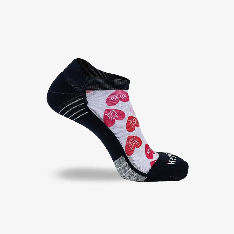 Men Zensah | Heart Phrases Running Socks (No Show) Rosy