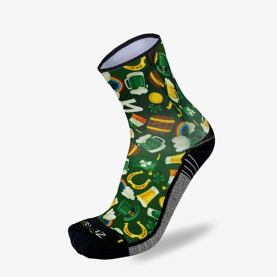 Men Zensah | Classic St. Patrick'S Socks (Mini-Crew) Green