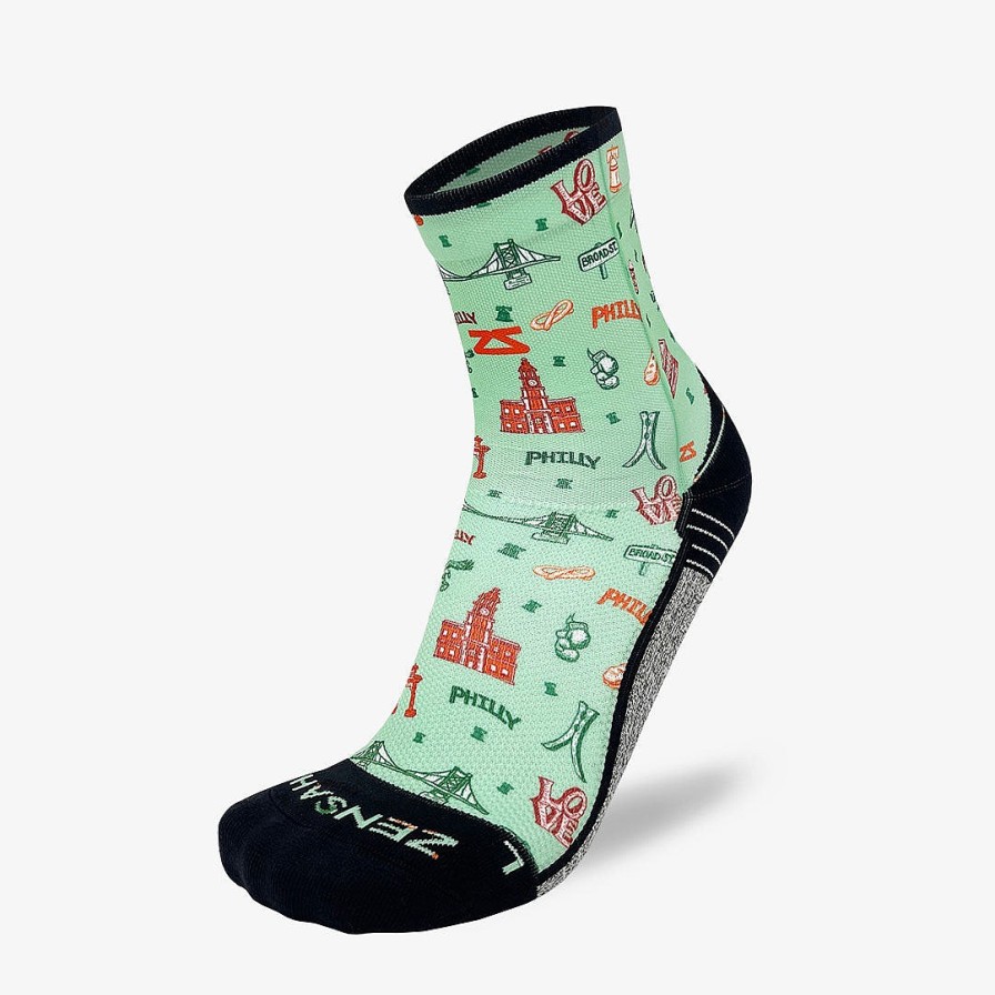 Men Zensah | Philly Doodle Socks (Mini-Crew) Mint