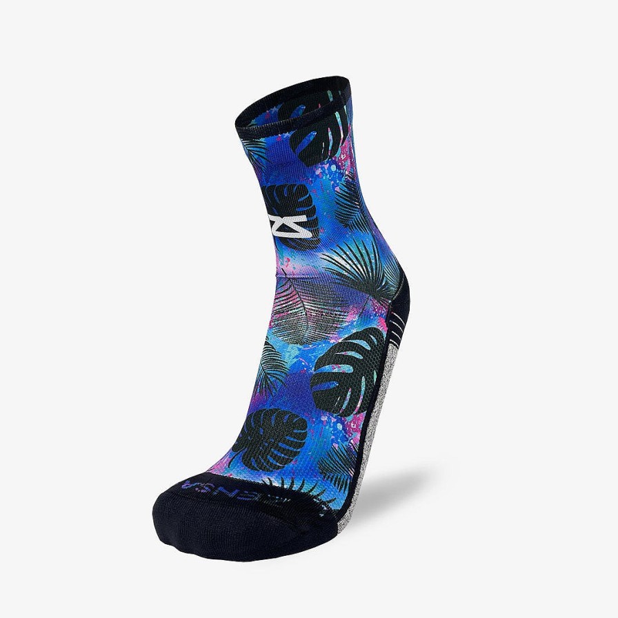 Men Zensah | Palm Leaves Socks (Mini-Crew) Blue/Pink