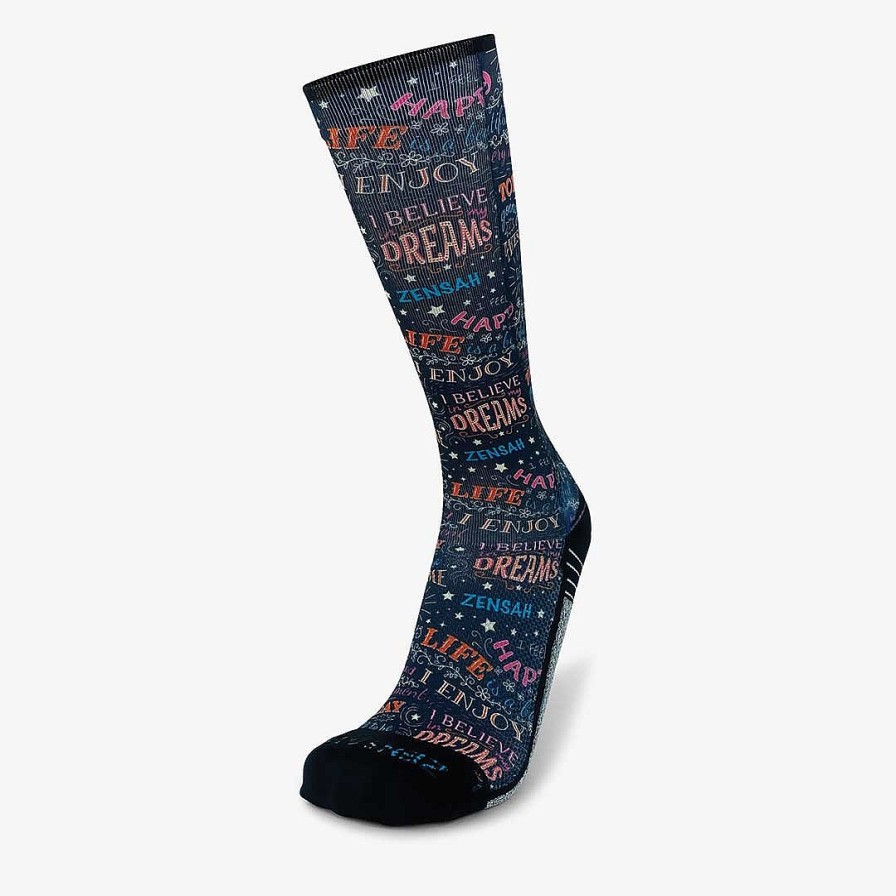 Limited Edition Zensah | Motivational Quotes Compression Socks (Knee-High) Black