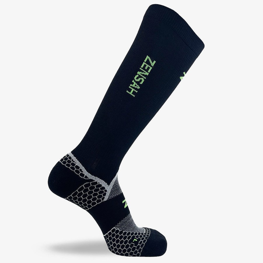 Women Zensah Compression Socks | Grit 2.0 Running Socks (Knee-High) Charcoal