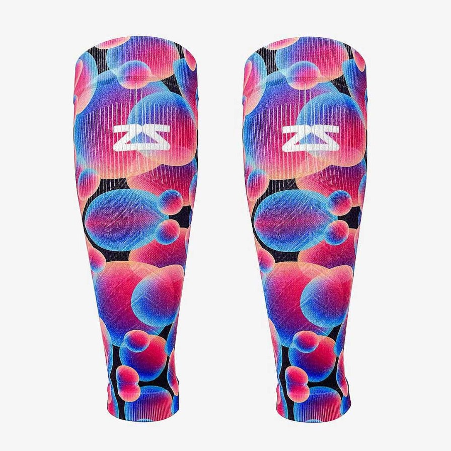 Men Zensah | Lava Lamp Compression Leg Sleeves Black/Aqua/Neon Pink