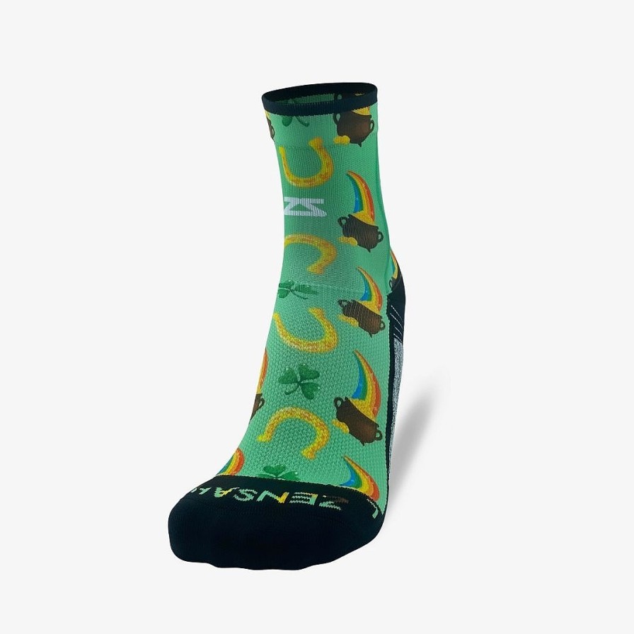 Men Zensah | Lucky St. Patrick'S Socks (Mini-Crew) Black