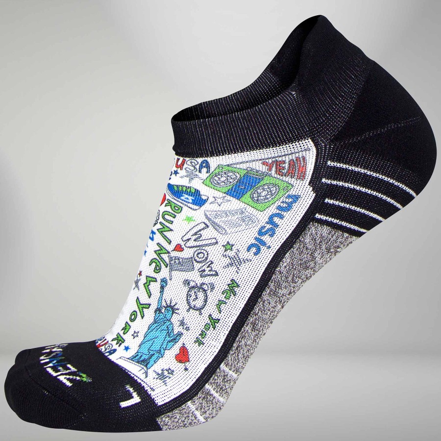 Limited Edition Zensah | New York Doodle Socks (No Show) White