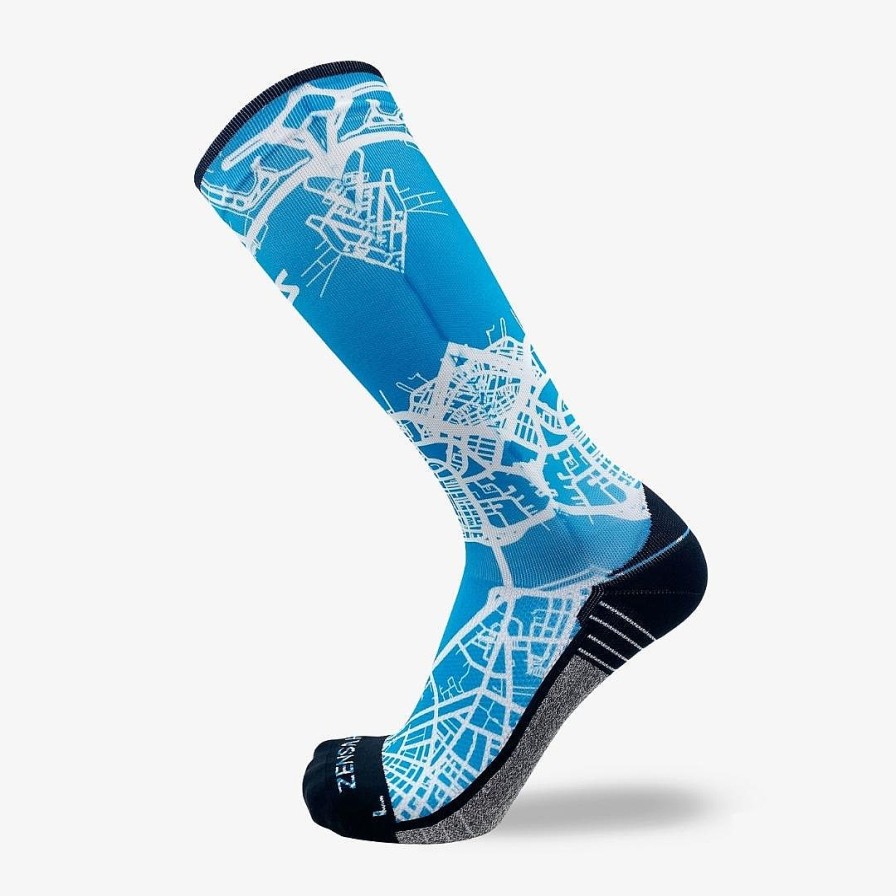 Men Zensah | Boston Map Compression Socks (Knee-High) Teal