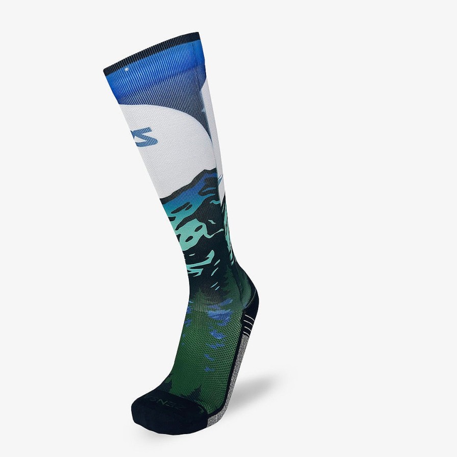 Men Zensah | Mountain Panorama Compression Socks (Knee-High) Blues